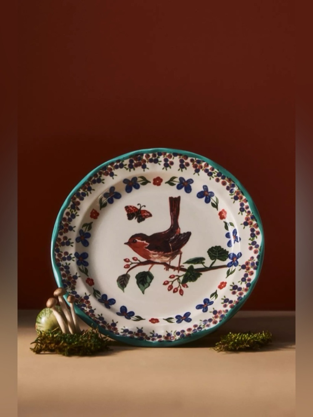 Rare! NWT Anthropologie Nathalie Lete Dessert Plate Bird
